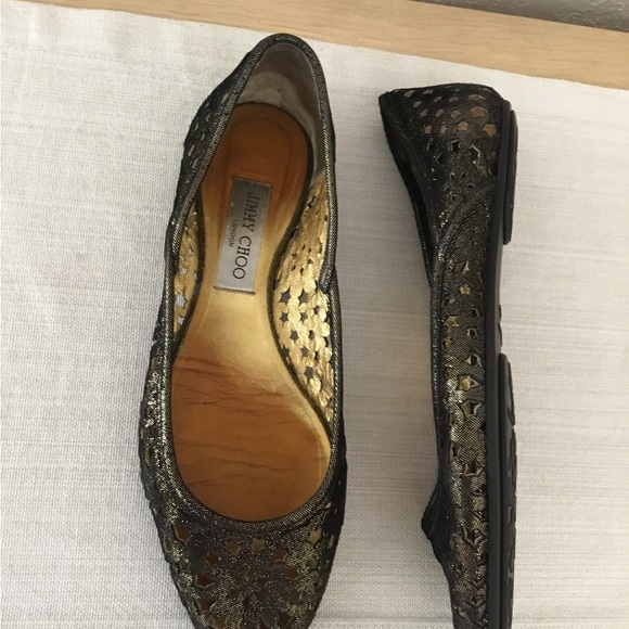 Jimmy Choo Napa Star Gold distress black size 39.5 - Picture 7 of 11